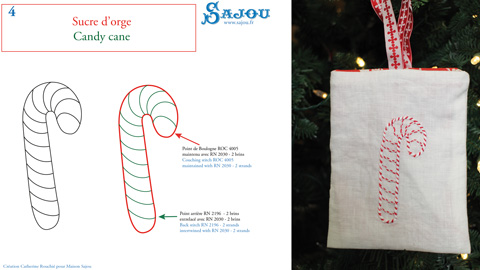 Vorlage 4 Zuckerstange Sajou Adventskalender